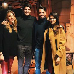 Sara Sálamo, Isco Alarcón, Álvaro Morata y Alice Campello en Londres