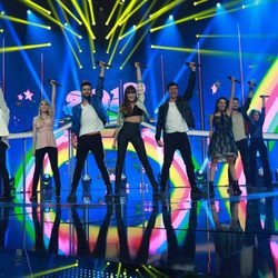 Los concursantes en la actuación inicial de la Gala 9 de 'OT 2017'