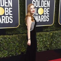 Jessica Chastain en la alfombra roja de Globos de Oro 2018