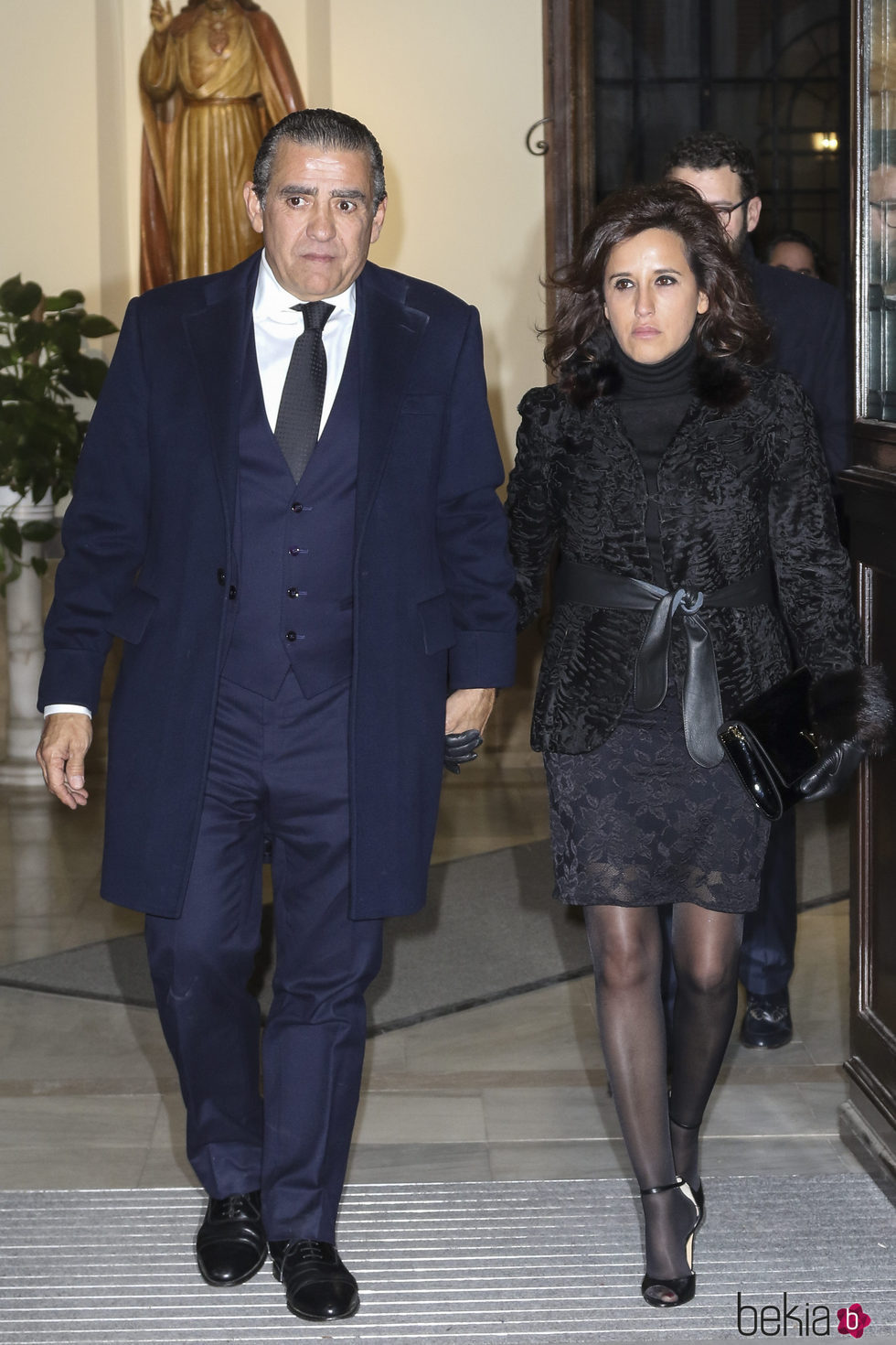 Jaime Martínez-Bordiú y Marta Fernández en el funeral de Carmen Franco