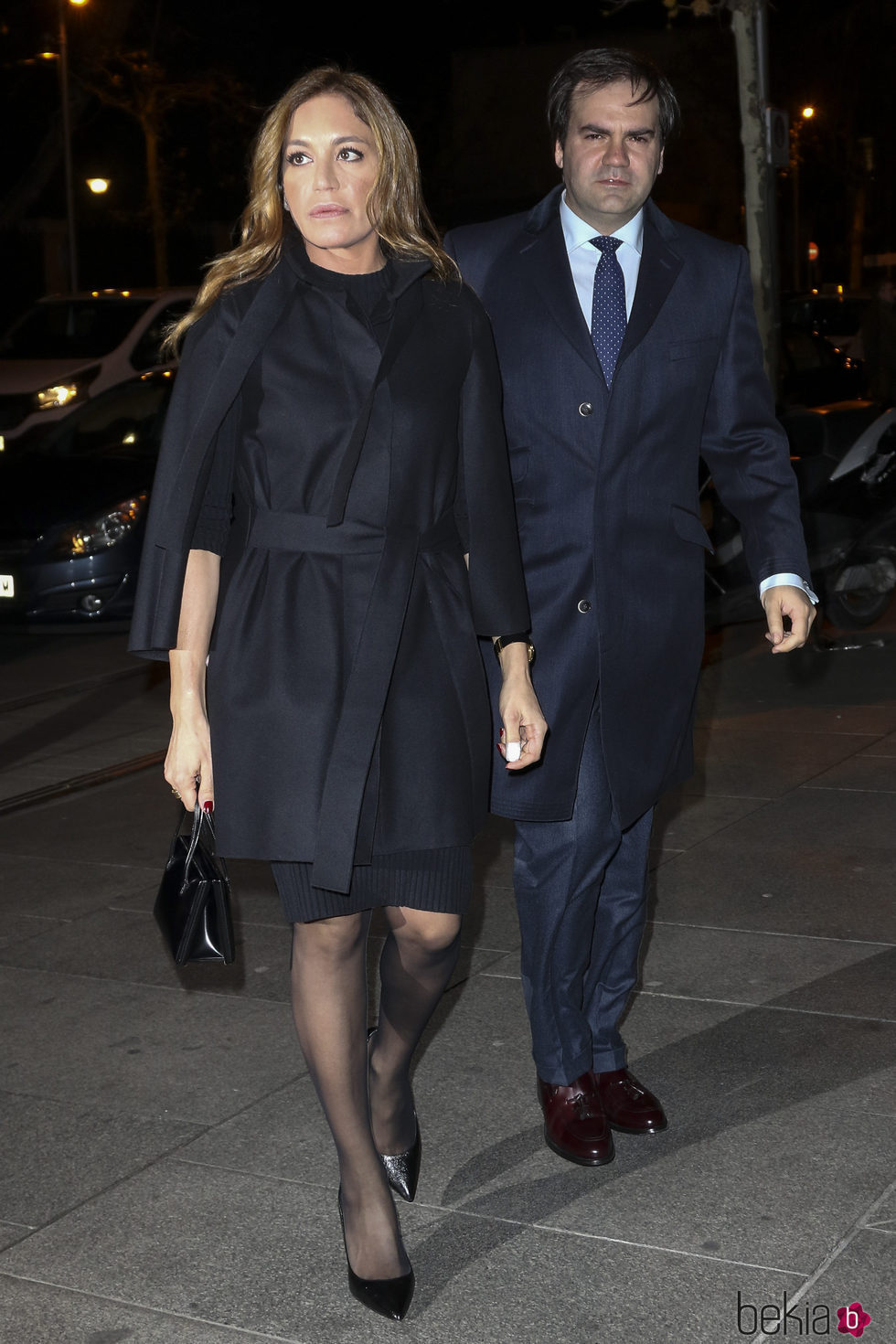 Gema Ruiz y Juan Díaz en el funeral de Carmen Franco