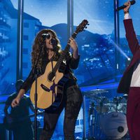 Alfred y Miriam durante su dúo en la gala 11 de 'OT 2017'