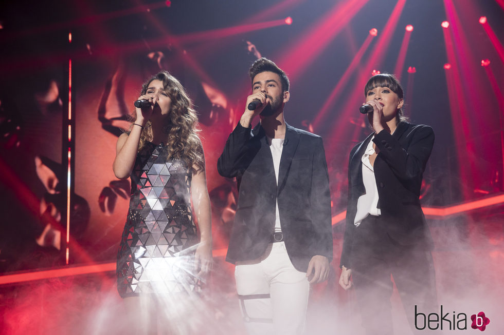 Amaia, Agoney y Aitana en su trío de la gala 11 de 'OT 2017'