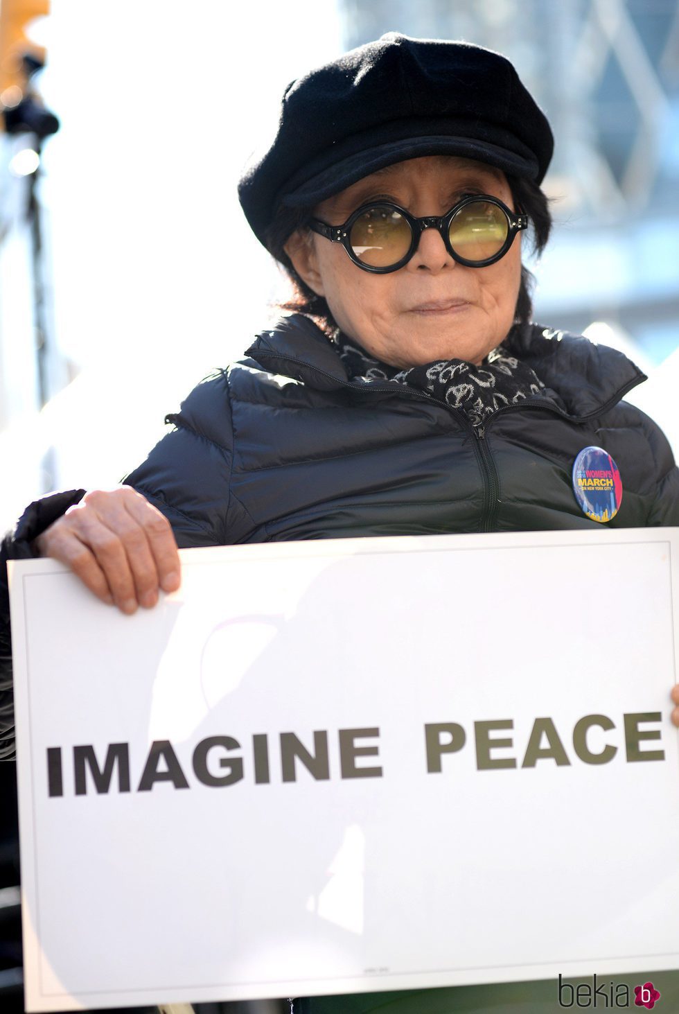 Yoko Ono en la Marcha de las Mujeres en Nueva York