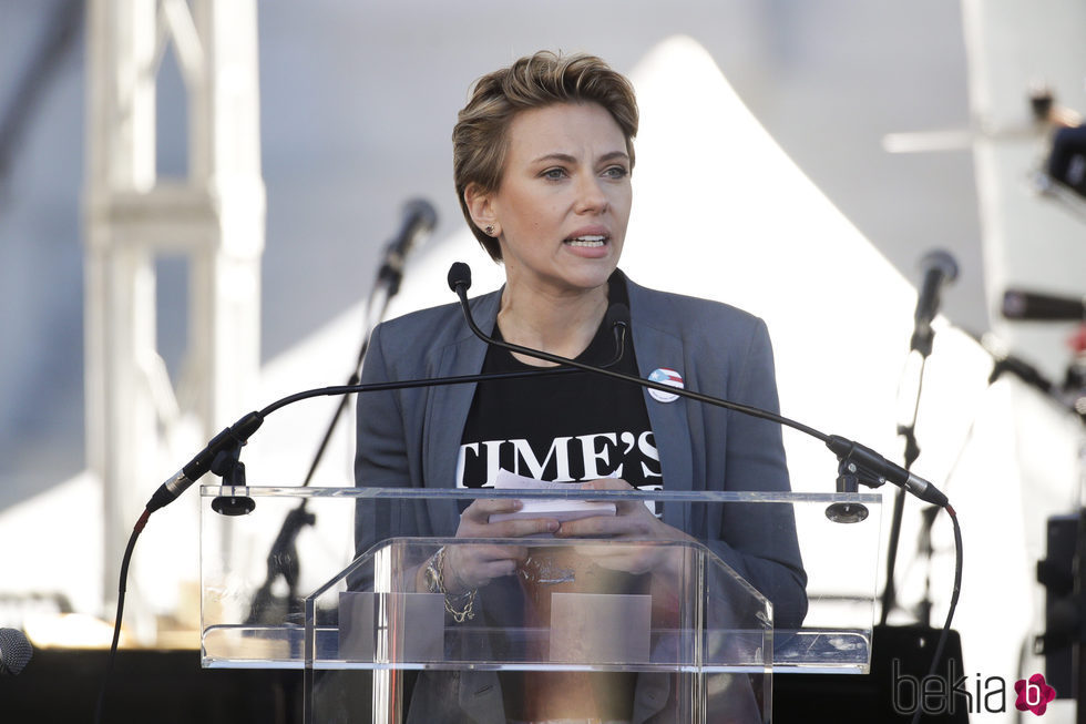 Scarlett Johansson en la Marcha de las Mujeres en Nueva York