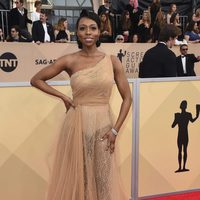 Amanda Warren en la alfombra roja de los SAG 2018