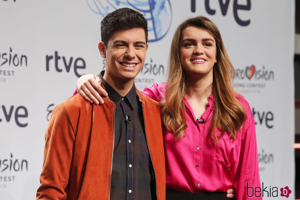 Alfred y Amaia en su primera rueda de prensa como representantes de España en Eurovisión 2018