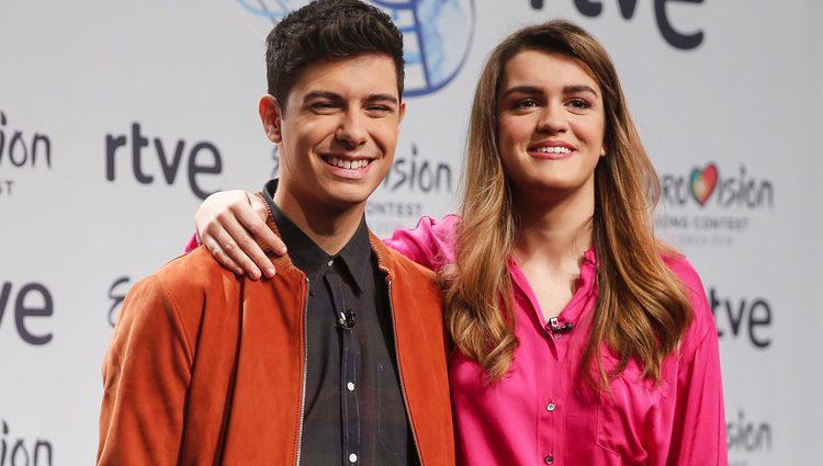 Alfred y Amaia en su primera rueda de prensa como representantes de España en Eurovisión 2018