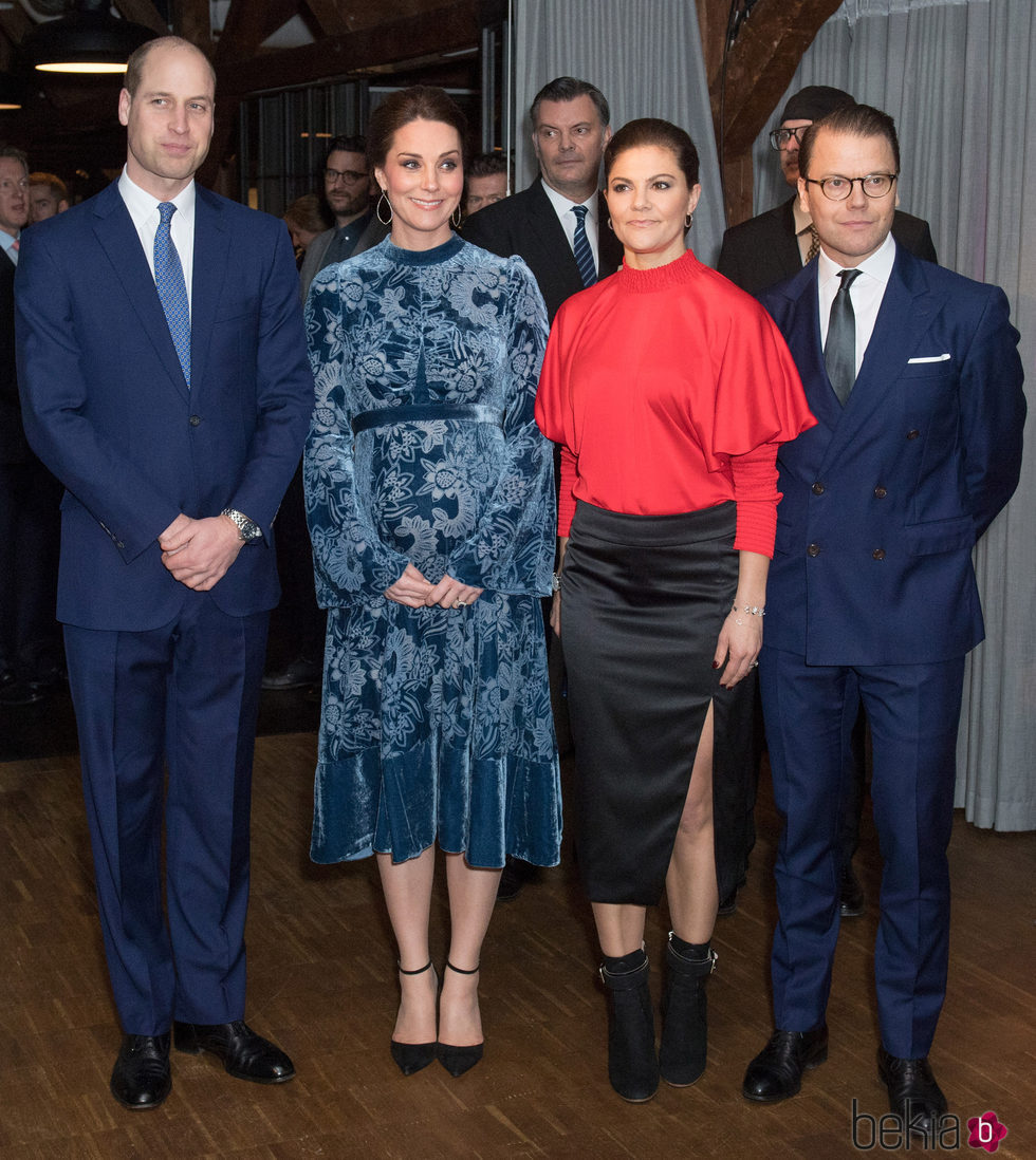 Los Duques de Cambridge con Victoria y Daniel de Suecia en Fotografiska