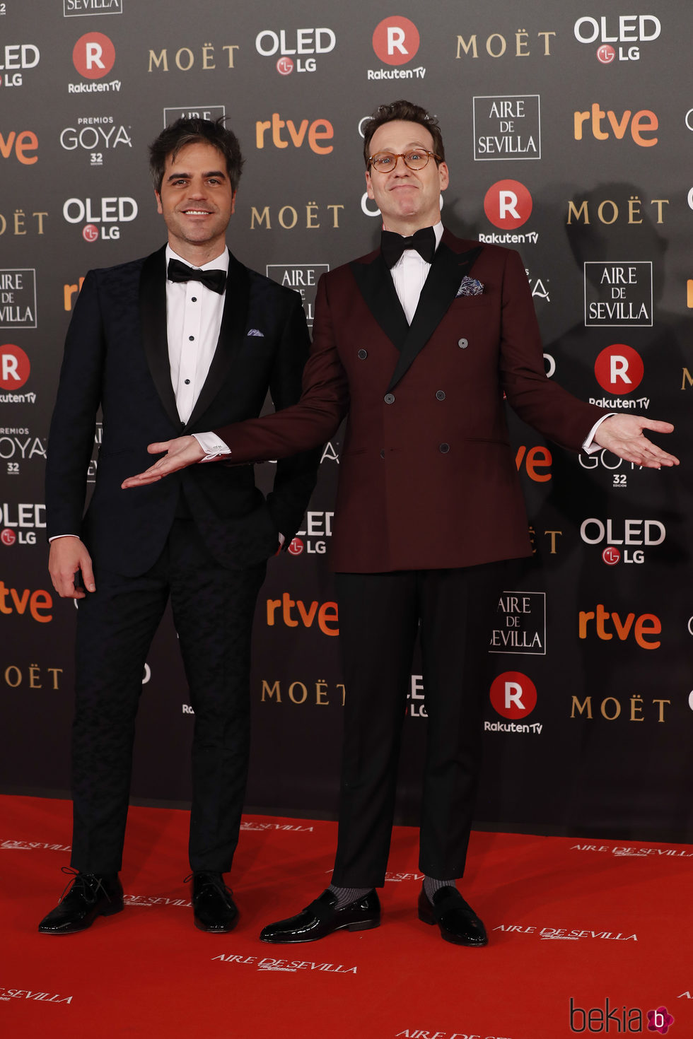 Ernesto Sevilla y Joaquín Reyes juntos en la alfombra roja de los Premios Goya 2018