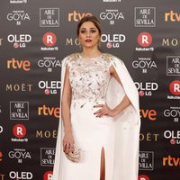 Miriam Hernández en la alfombra roja de los Premios Goya 2018