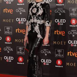 Nieves Álvarez en la alfombra roja de los Premios Goya 2018