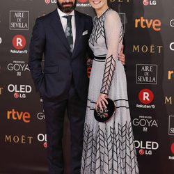 Marta Nieto y Rodrigo Sorogoyen en la alfombra roja de los Premios Goya 2018