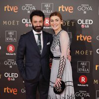 Marta Nieto y Rodrigo Sorogoyen en la alfombra roja de los Premios Goya 2018