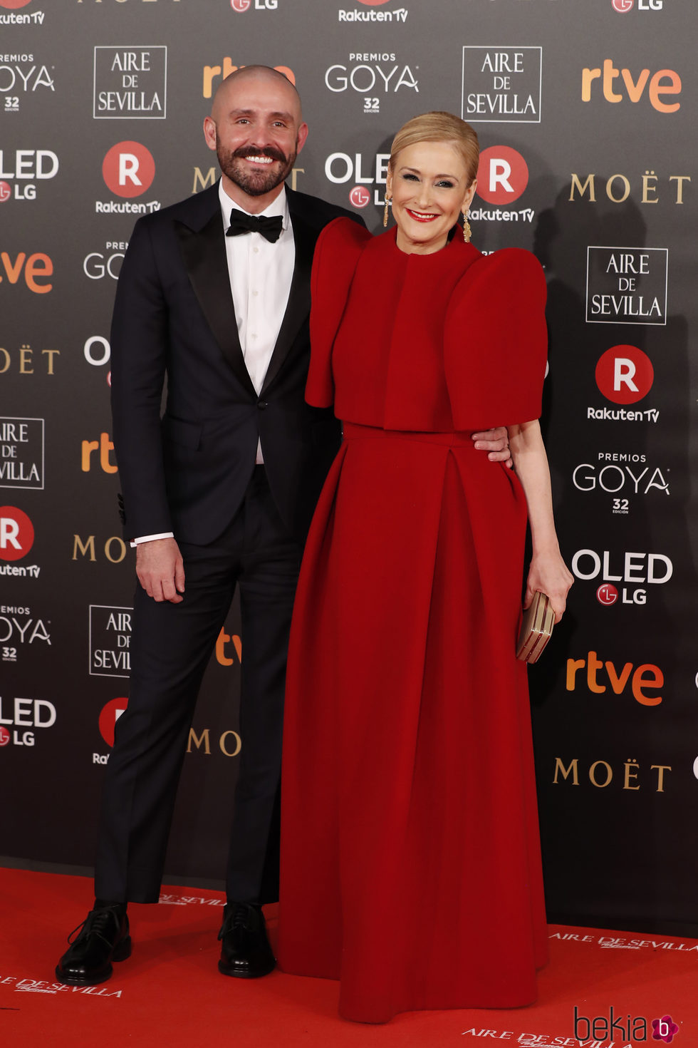 Cristina Cifuentes y Jaime de los Santos en la alfombra roja de los Premios Goya 2018