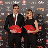 Pedro Sánchez y Begoña Gómez en la alfombra roja de los Premios Goya 2018