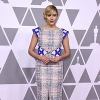 Greta Gerwig en el almuerzo de los nominados de los Premios Oscar 2018