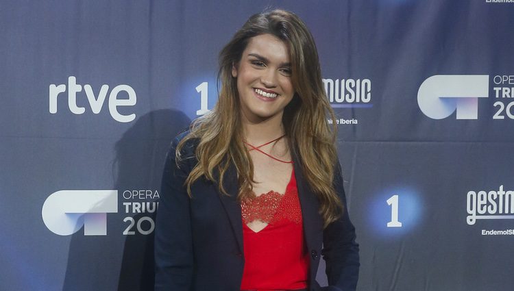 Amaia en la rueda de prensa del final de 'OT 2017'