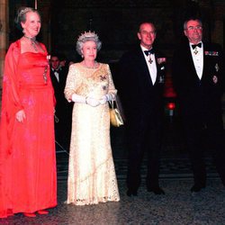 Margarita de Dinamarca, la Reina Isabel, el Duque de Edimburgo y Enrique de Dinamarca