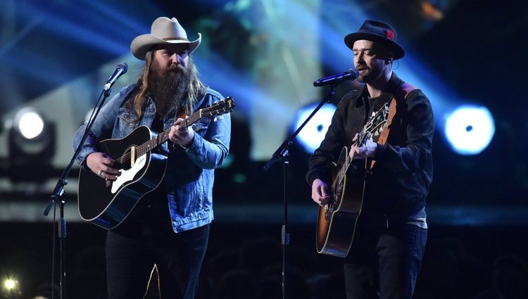 Justin Timberlake y Chris Stapleton cantando en los Brit Awards 2018