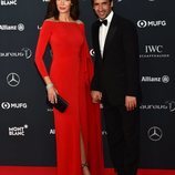 Raúl González  junto a Mamen Sanz en los Premios Laureus 2018