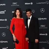 Raúl González  junto a Mamen Sanz en los Premios Laureus 2018