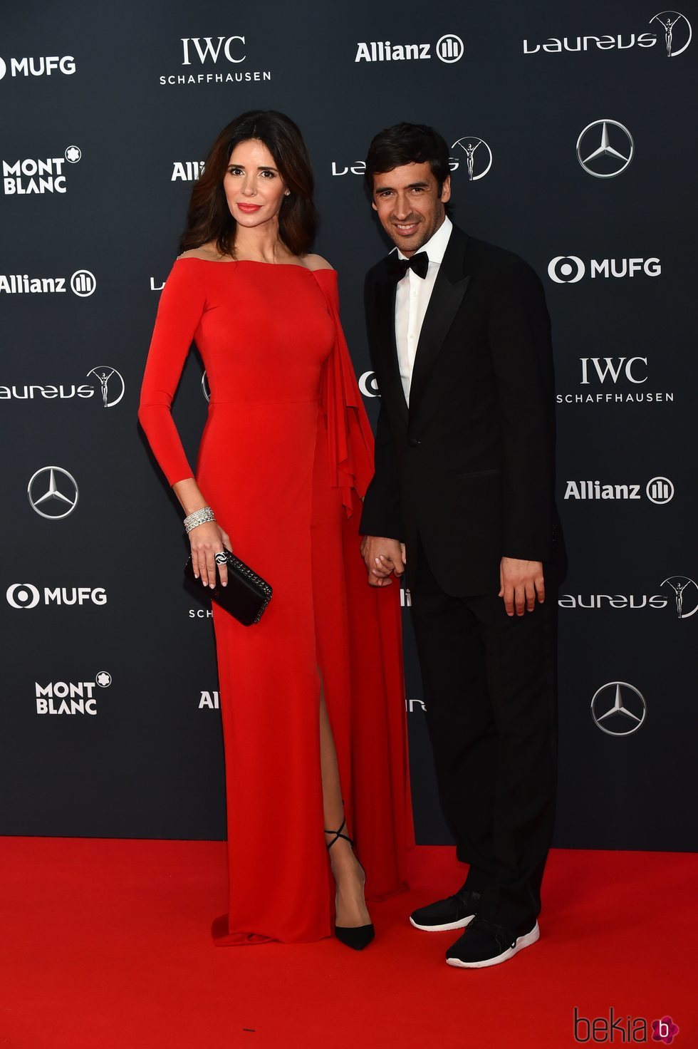 Raúl González  junto a Mamen Sanz en los Premios Laureus 2018