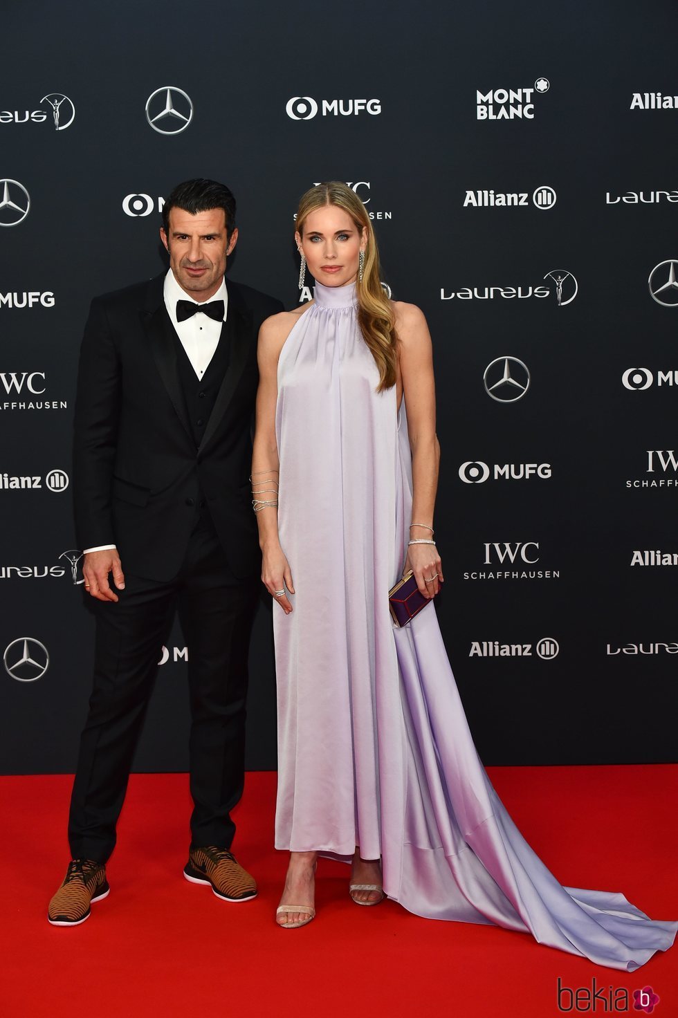 Luis Figo y Helen Svedin en los Premios Laureus 2018