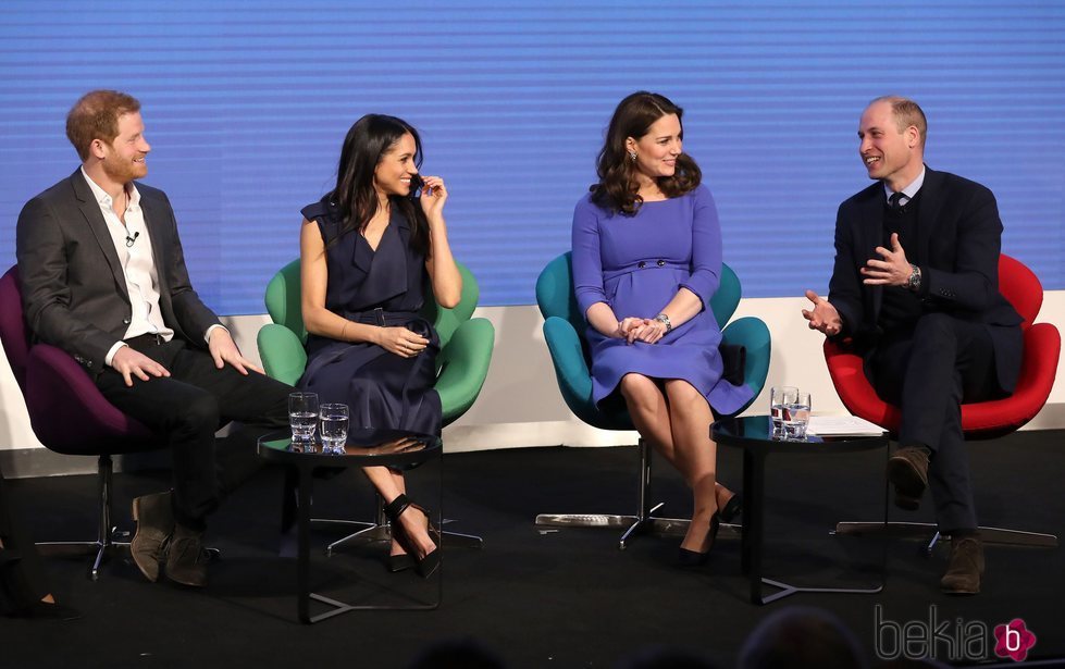 Los Duques de Cambridge, el Príncipe Harry y Meghan Markle en el I Forum de la Royal Foundation