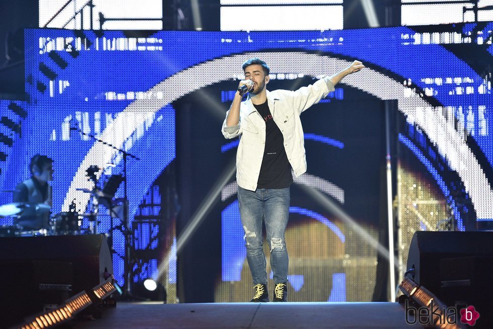 Agoney durante los ensayos del primer concierto de la gira de 'OT 2017'