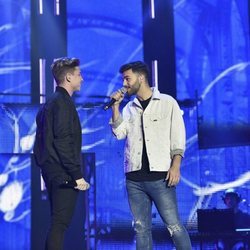 Agoney y Raoul durante los ensayos del primer concierto de la gira de 'OT 2017'