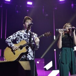 Roi y Amaia durante los ensayos del primer concierto de la gira de 'OT 2017'