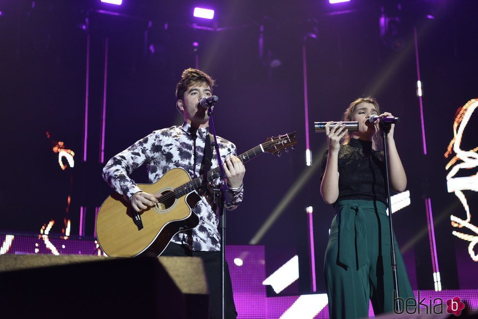 Roi y Amaia durante los ensayos del primer concierto de la gira de 'OT 2017'