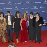 Arantxa Sánchez Vicario junto a sus padres y sus hermanos en los Premios Laureus 2007