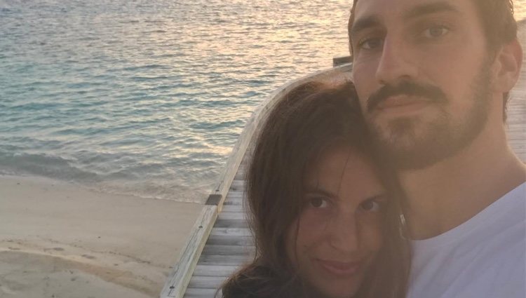 Davide Astori junto a su novia, Francesca Fioretti, en una publicación de Instagram