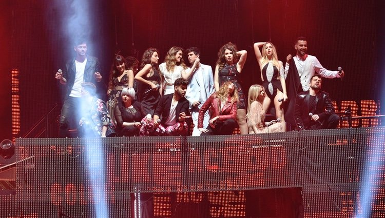 Los concursantes de 'OT 2017' durante el primer concierto de la gira de 'OT 2017' en Barcelona