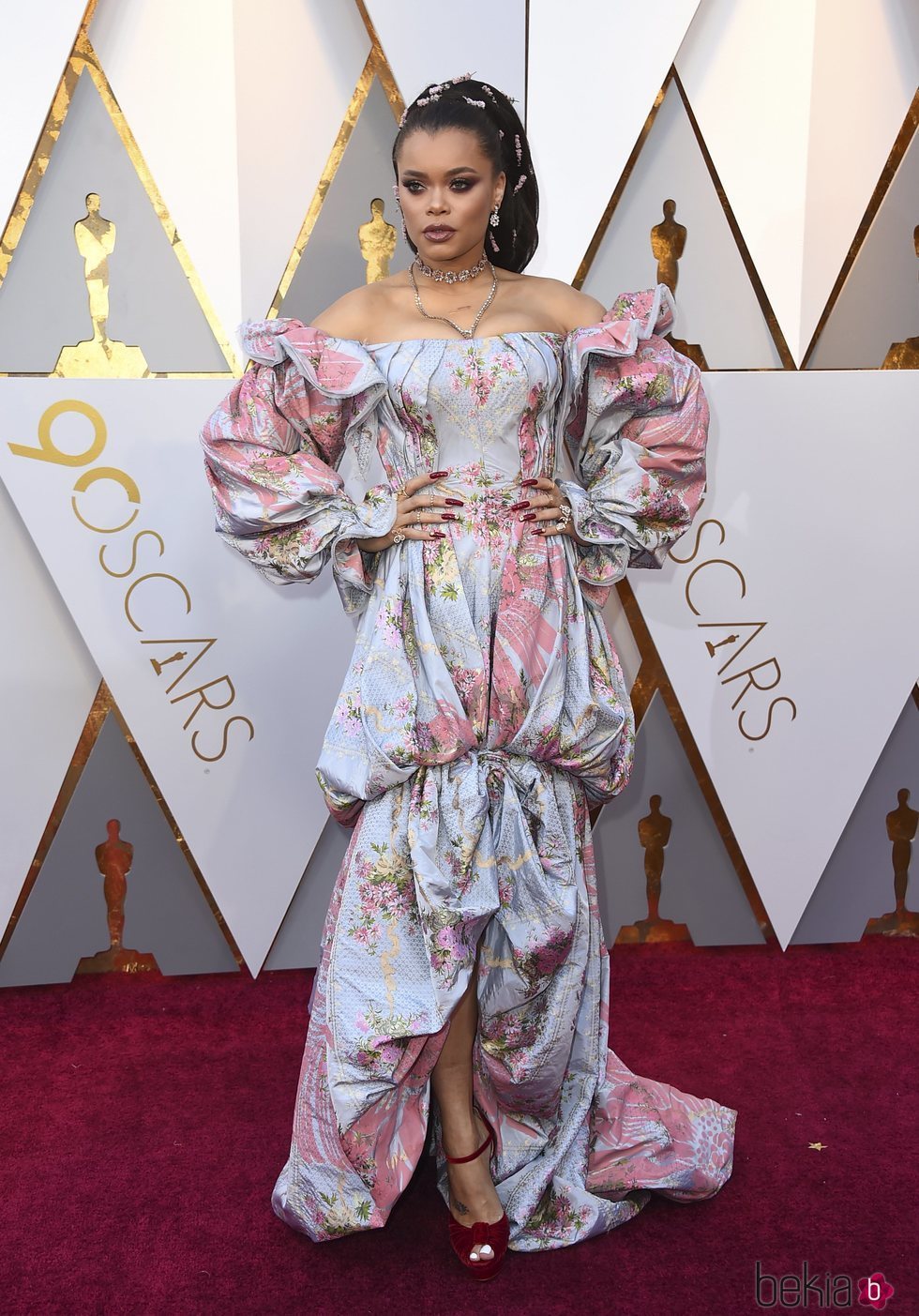 Andra Day en la alfombra roja de los Premios Oscar 2018