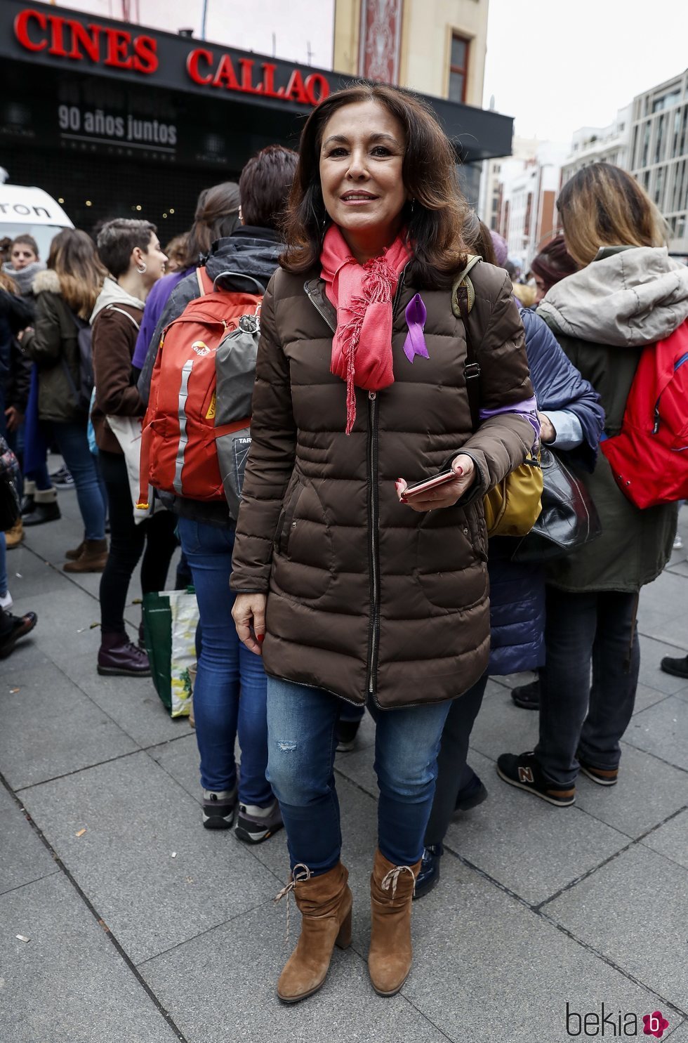 Isabel Gemio en la huelga por el Día de las Mujeres del 8 de marzo