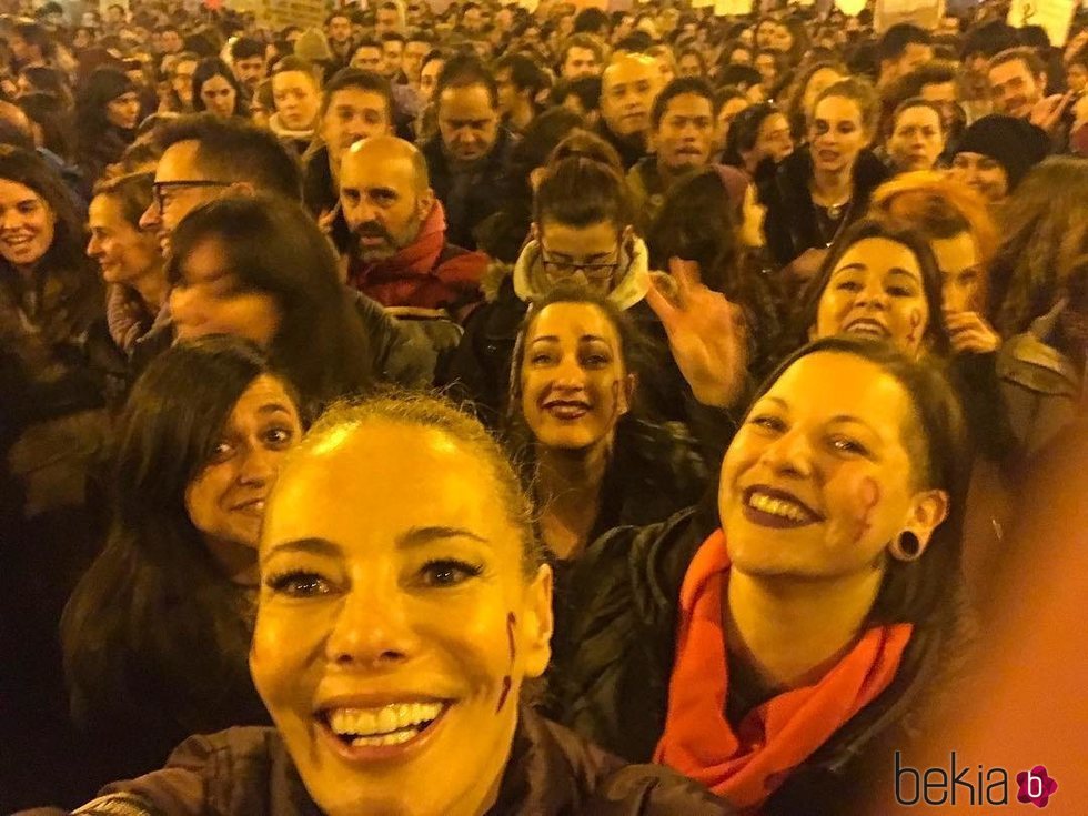 Paula Vázquez en la manifestación del 8 de marzo por el Día de las Mujeres