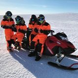 Cristiano Ronaldo y Georgina Rodríguez con unos amigos en Islandia