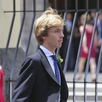 El Príncipe Christian de Hannover llegando a la iglesia antes de contraer matrimonio con Alessandra de Osma