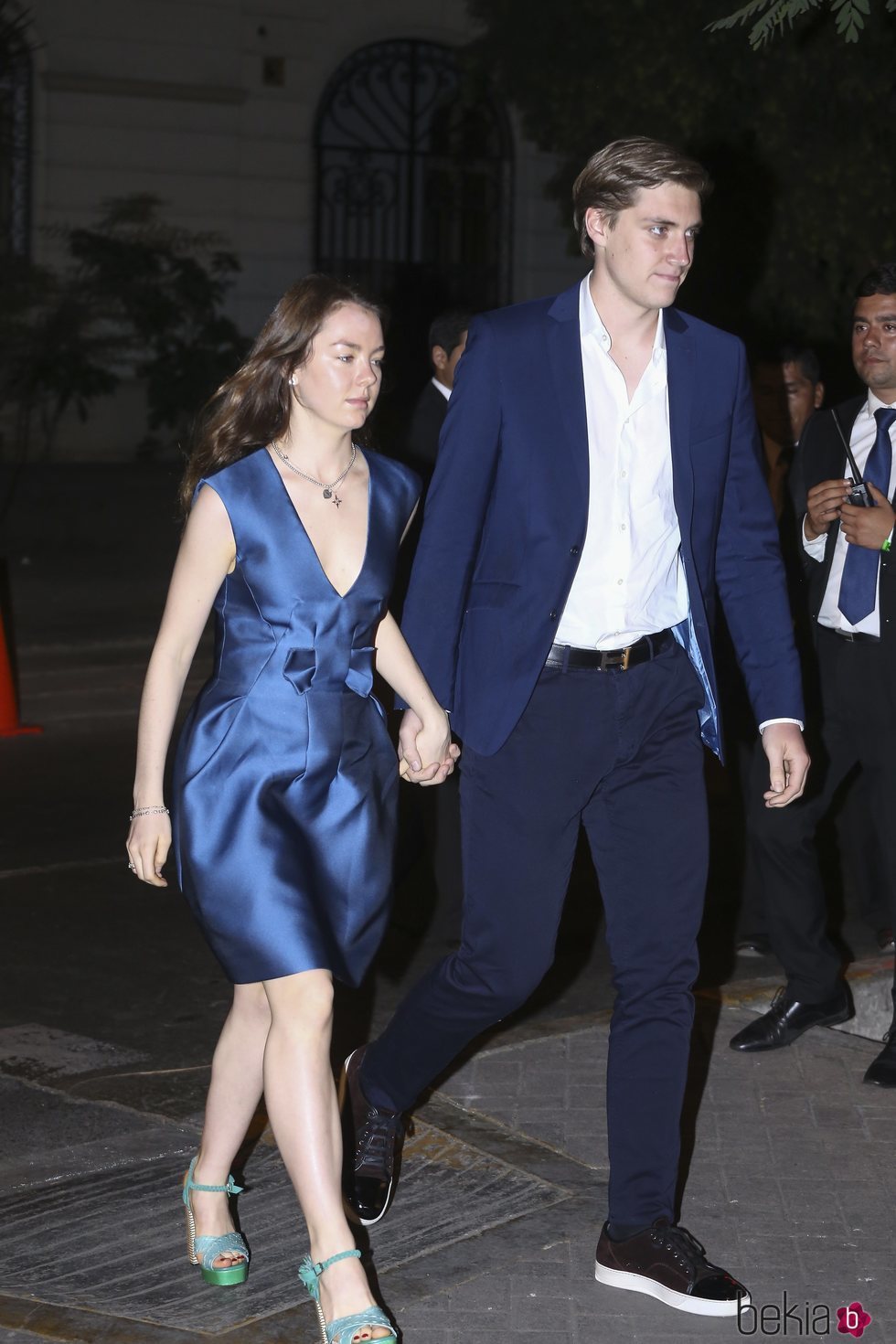 Alexandra de Hannover con Ben-Sylvester Strautman en el coktail posterior a la boda de Christian y Sassa de Osma