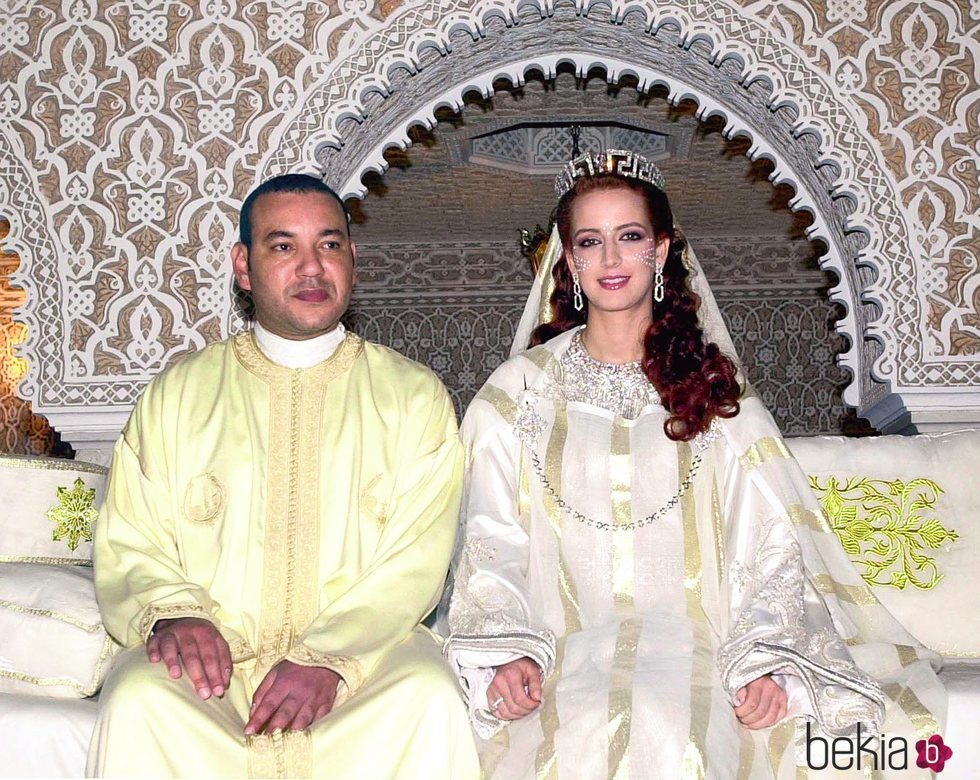 Mohamed VI y Lalla Salma de Marruecos en su boda