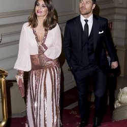 Xabi Alonso y Nagore Aranburu en un evento solidario