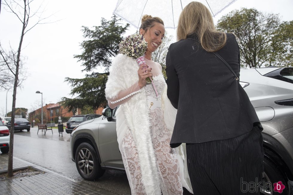 Gemma Mengual llega al restaurante donde se celebra su boda