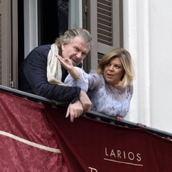 Bigote Arrocet y Terelu Campos en la Semana Santa de Málaga