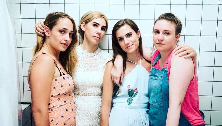 Las actrices de 'Girls' durante el rodaje del penúltimo capítulo de la serie