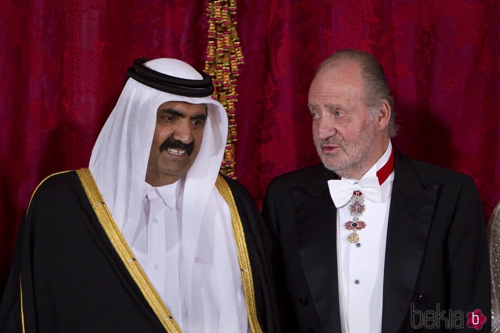 El Emir de Catar, Hamad bin Khalifa Al-Thani, con el Rey Juan Carlos