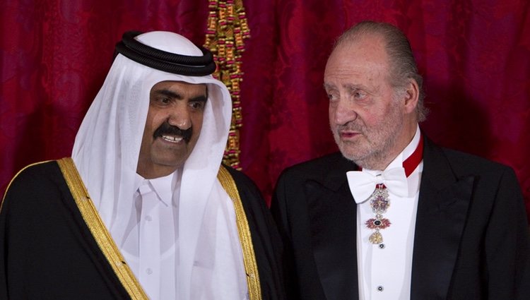 El Emir de Catar, Hamad bin Khalifa Al-Thani, con el Rey Juan Carlos