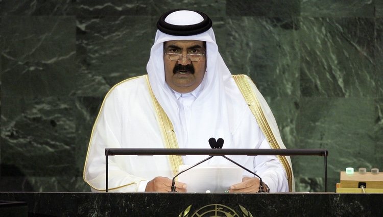 El Emir de Catar, Hamad bin Khalifa Al-Thani, durante un discurso en la ONU